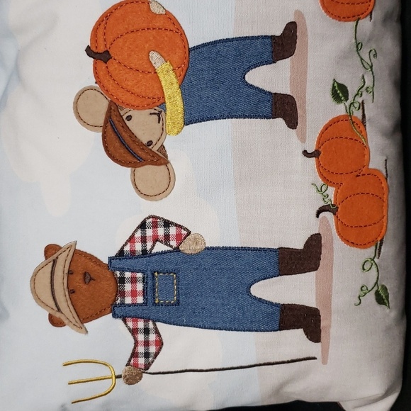 Isaac Mizrahi Fall Decorative Rectangle Pillow with Cute Animals and Pumpkins - Picture 3 of 8